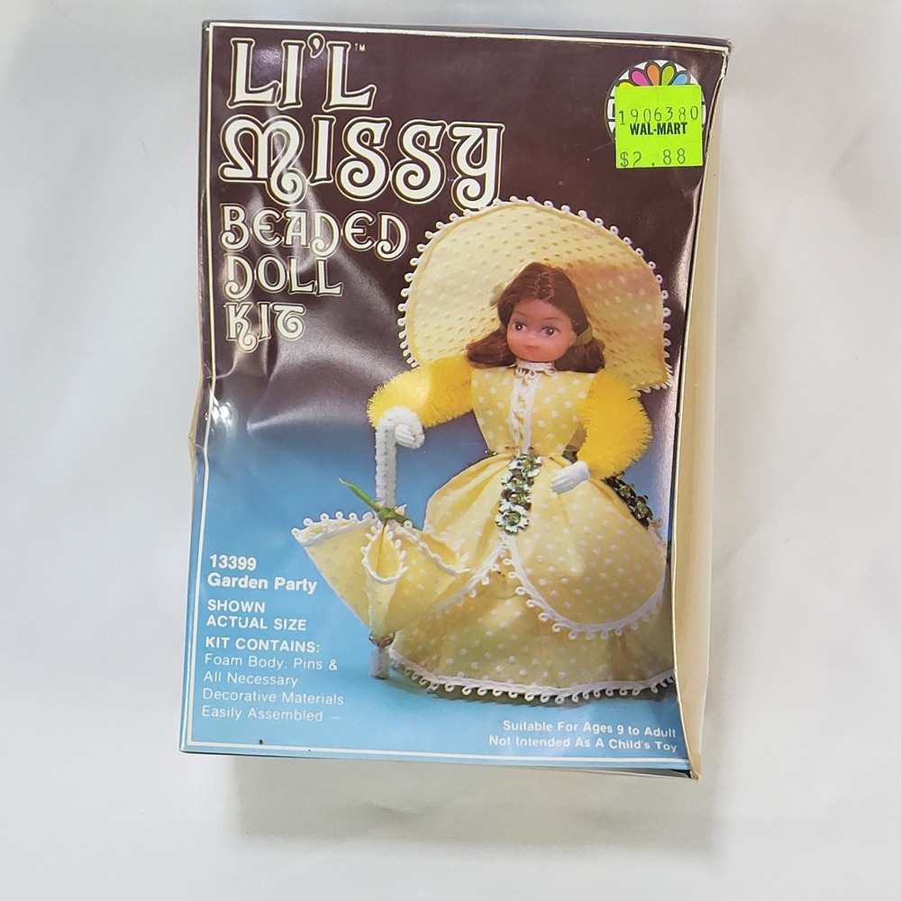 Lil Missy Beaded Doll Kit 13399 Garden Party Vintage Holiday Industries Yellow